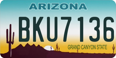 AZ license plate BKU7136