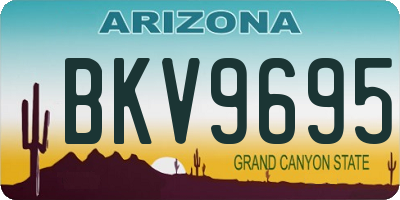 AZ license plate BKV9695