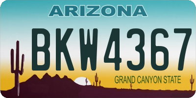 AZ license plate BKW4367