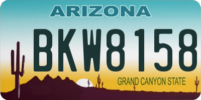 AZ license plate BKW8158