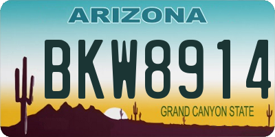 AZ license plate BKW8914