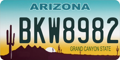 AZ license plate BKW8982