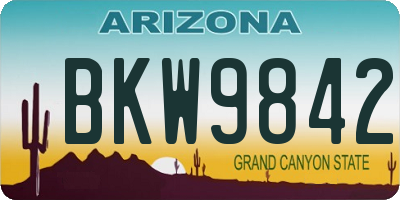 AZ license plate BKW9842