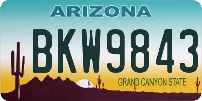 AZ license plate BKW9843