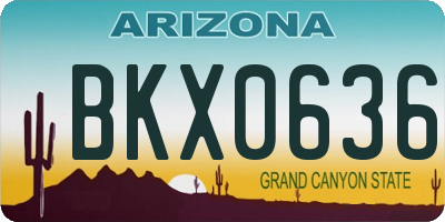 AZ license plate BKX0636
