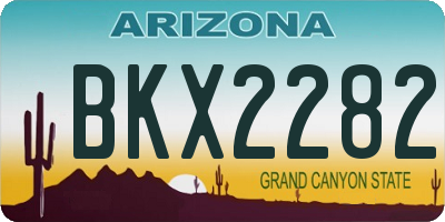 AZ license plate BKX2282