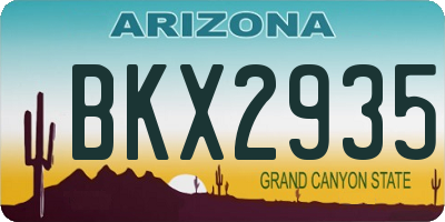 AZ license plate BKX2935