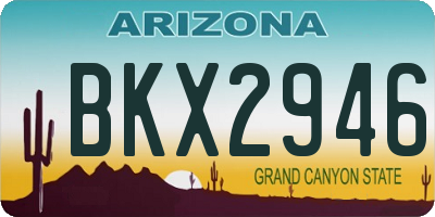 AZ license plate BKX2946