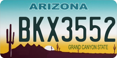 AZ license plate BKX3552