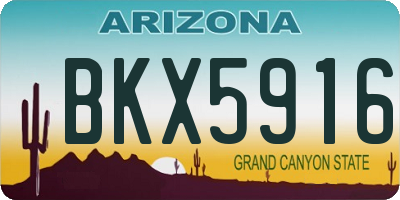 AZ license plate BKX5916
