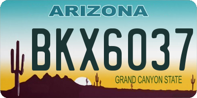 AZ license plate BKX6037