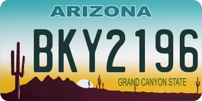 AZ license plate BKY2196