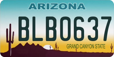 AZ license plate BLB0637