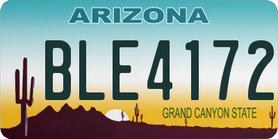 AZ license plate BLE4172