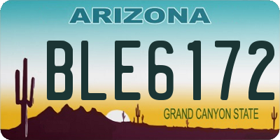 AZ license plate BLE6172