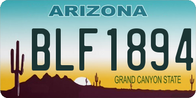 AZ license plate BLF1894