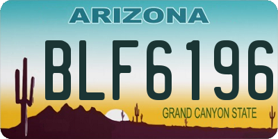 AZ license plate BLF6196