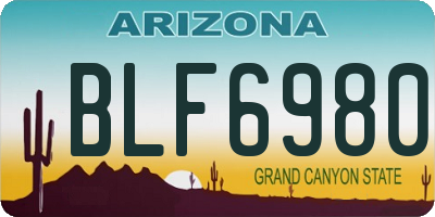 AZ license plate BLF6980