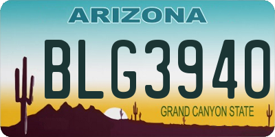 AZ license plate BLG3940