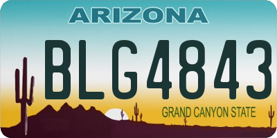 AZ license plate BLG4843