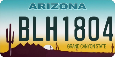 AZ license plate BLH1804