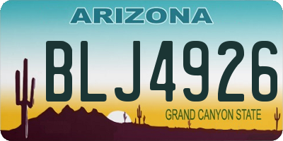 AZ license plate BLJ4926