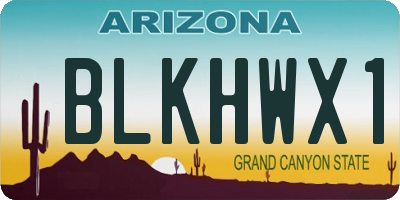 AZ license plate BLKHWX1