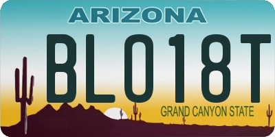 AZ license plate BLO18T