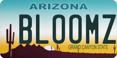 AZ license plate BLOOMZ