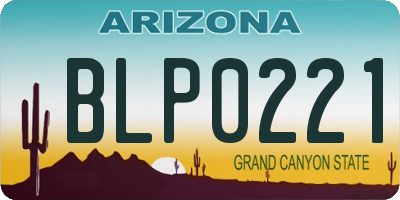 AZ license plate BLP0221