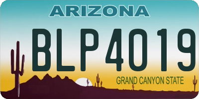 AZ license plate BLP4019