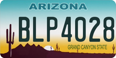 AZ license plate BLP4028