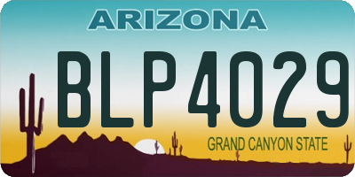 AZ license plate BLP4029
