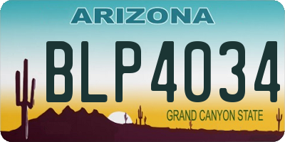 AZ license plate BLP4034
