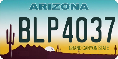 AZ license plate BLP4037