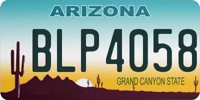 AZ license plate BLP4058
