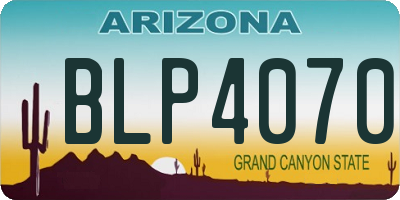 AZ license plate BLP4070