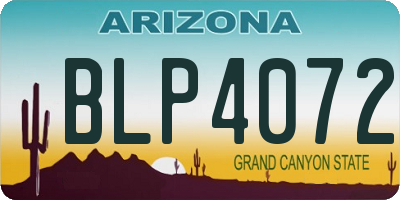 AZ license plate BLP4072