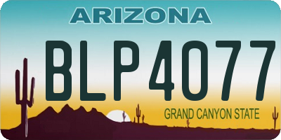 AZ license plate BLP4077