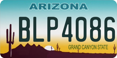 AZ license plate BLP4086