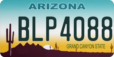 AZ license plate BLP4088