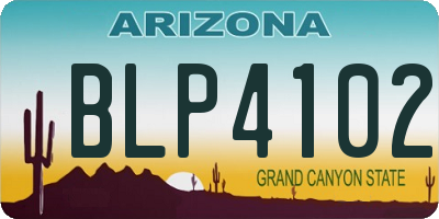 AZ license plate BLP4102