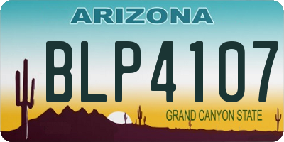 AZ license plate BLP4107