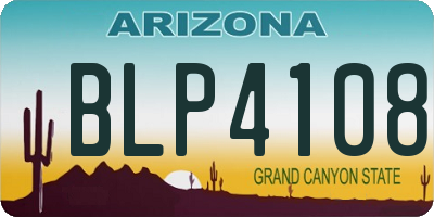 AZ license plate BLP4108