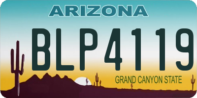 AZ license plate BLP4119