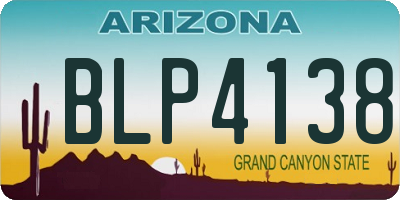 AZ license plate BLP4138
