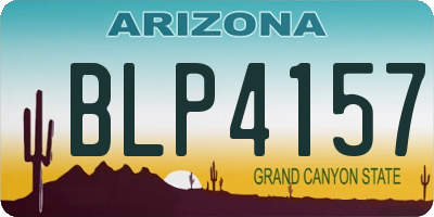 AZ license plate BLP4157
