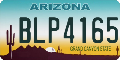 AZ license plate BLP4165