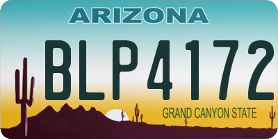 AZ license plate BLP4172