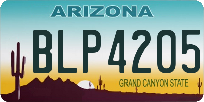 AZ license plate BLP4205